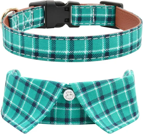 Vista 4 de Collar de algodón para perro con corbatín, cómodo y ajustable con bonito diseño de solapa, para mascotas pequeñas, medianas y grandes