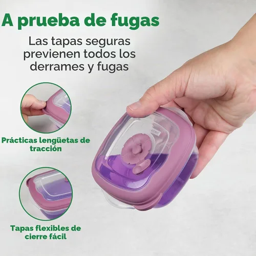 Vista 5 de Pequeños recipientes de plástico para almacenamiento de alimentos con tapas herméticas, lonchera de 5 onzas para aperitivos/frutas para niños