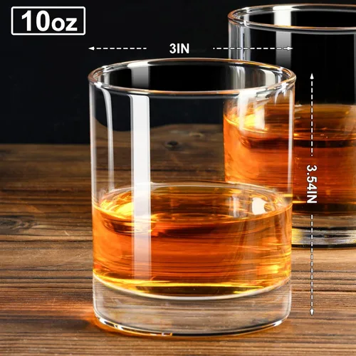 Vista 7 de PARACITY Juego de 2 vasos de whisky, vasos de cóctel antiguos, vasos de whisky de 10 onzas, vasos de bourbon, vasos de rocas para whisky, vodka