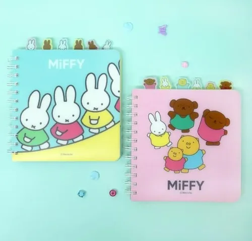 Vista 5 de Lindo Cuaderno de Espiral con Rayas Diario Planificador 6 x 6.5 Pulgadas, 6 Pestañas de Índice Divisores (Rosa Claro)