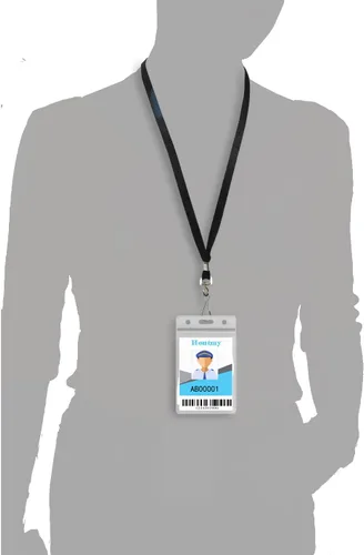Vista 5 de Cordón de 50 piezas planas a granel para insignias de identificación, correas de cuello, cordón de crucero, clips giratorios de gancho en J