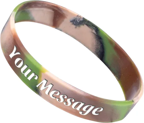 Vista 19 de 50 pulseras de silicona personalizadas para motivación, recuerdos de fiesta, eventos, cumpleaños, conciencia Negro
