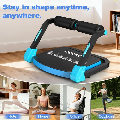 Vista 6 de DERACY Equipo de ejercicio para sentarse, máquina de abdominales ajustable, máquina multifuncional para sentarse, equipo de entrenamiento abdominal