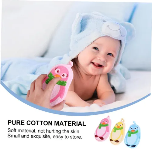 Vista 5 de ibasenice Toalla de baño para bebé, toalla de baño para niños, toallas de baño para niños, almohadilla exfoliante, esponja de baño para niños