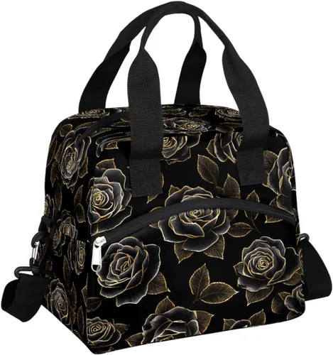 Vista 14 de Pardick Bolsa de almuerzo aislada con diseño de galaxia colorida para mujeres y hombres y adultos, con purpurina, grande, hielera, térmica A01