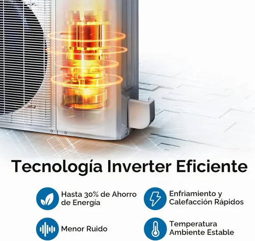 Vista 6 de Senville Sistema dividido de bomba de calor de aire acondicionado central de 2 toneladas 24,000 BTU, inversor, velocidad variable, 208/230V