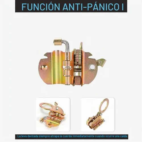 Vista 6 de Agarre de Cuerda de Protección contra Caídas con Función Antipánico, Agarres de Cuerda de Doble Bloqueo Auto-Trail Arrestador de Caídas, Usado