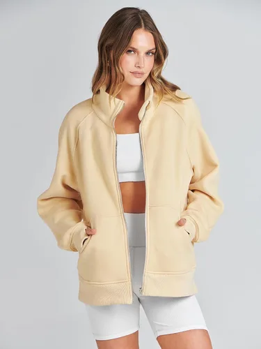 Vista 3 de Caracilia Sudaderas de gran tamaño para mujer, de manga larga, con cremallera, a la moda, a la moda, chamarras, ropa cómoda