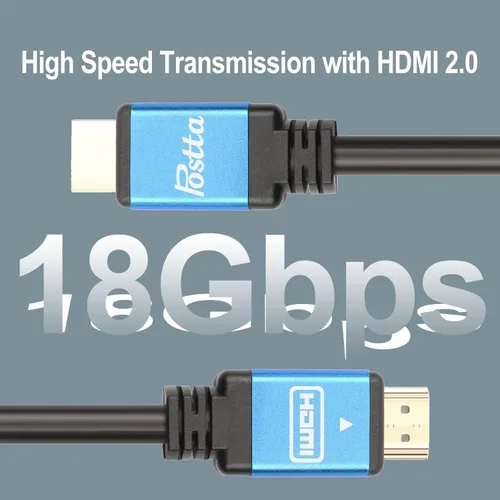 Vista 8 de Postta Cable HDMI de 75 pies con amplificador de señal incorporado HDMI 2.0 V cable con 2 bridas de cables + 2 adaptadores HDMI de piezas compatible