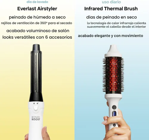 Vista 5 de BONDIBOOST Cepillo térmico infrarrojo, cepillo redondo térmico térmico térmico para cabello suave y brillante, peinado seco para volumen