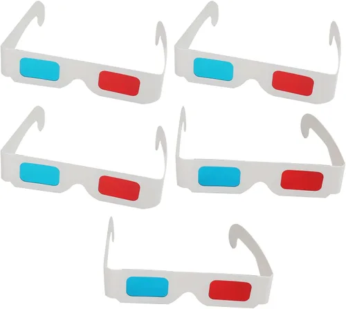 Vista 7 de Othmro Gafas de estilo 3D duraderas, gafas de visión 3D, gafas de juego de películas 3D, gafas de juego de películas rojo-azul, gafas 3D, marco