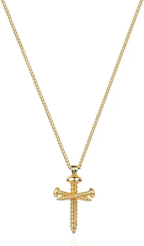 Vista 162 de Fettero - Collar con dije de cruz de fe, chapado en oro de 14 K, cadena fina, minimalista, simple, pequeña, para oración, regalo de joyería religiosa