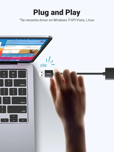 Vista 3 de UGREEN Adaptador USB a Ethernet, Adaptador Ethernet Plug and Play de 1000Mbps con USB 3.0, Sin Necesidad de Controlador, Dongle de Red LAN RJ45