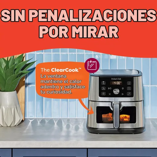 Vista 2 de Instant Pot 4QT VORTEX - Mini freidora de aire 6 en 1, freír al aire, hornear, asar, asar, deshidratar o recalentar, acero inoxidable, 4 cuartos