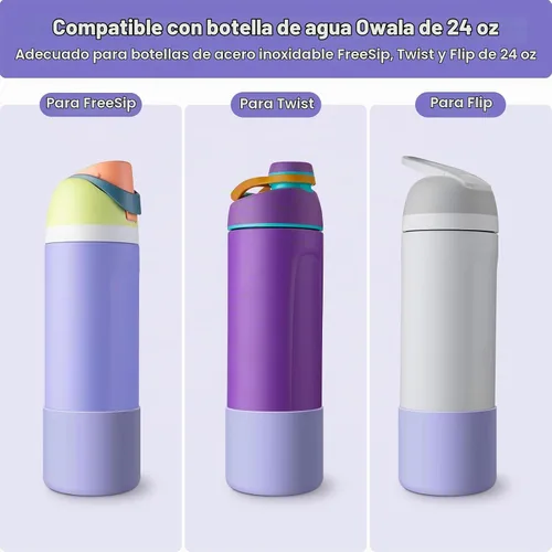 Vista 2 de 2 botas de silicona para botella de agua Owala de 24 onzas, 32 onzas, 40 onzas, funda protectora antideslizante para botellas de agua de acero