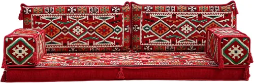 Vista 46 de arabicsofa Sofá Tradicional Árabe para Piso – Juego de Cojines Modulares para Sala de Estar Azul