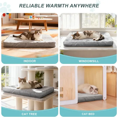 Vista 4 de Explore Land Funda Impermeable para Cama de Perro Lavable a Máquina Funda de Repuesto Esponjosa para Cama de Perro para Gato, 20Lx15Wx3H pulgadas