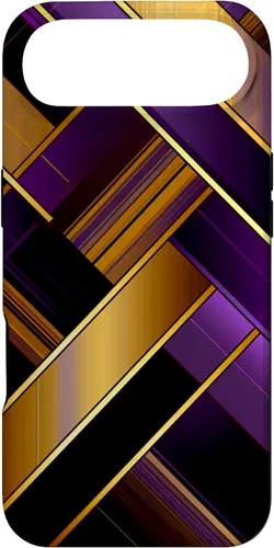 Vista 27 de Púrpura Negro Oro Plaid Patrón A Cuadros Amantes Caso Para iPhone 16