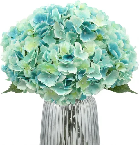 Vista 19 de 2 ramos de flores artificiales de hortensias de seda negra de 20 pulgadas