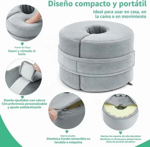 Vista 4 de Almohada de elevación de pies, almohada de tobillo para dormir con espuma de alta densidad, almohada de soporte para piernas para elevar los pies