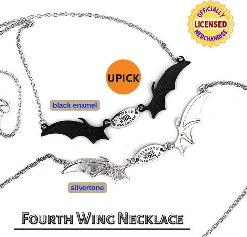 Vista 9 de CUARTA ALA Rebecca Yarros Basgiath War College Dragon Wing Collar con colgante de ala de dragón con licencia