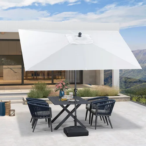 Vista 92 de PURPLE LEAF - Sombrilla de patio rectangular de 6' x 4', sombrilla de mesa para exteriores con marco de aluminio, sombrilla de mercado, sombrilla