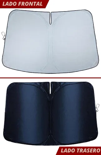 Vista 3 de Magnelex Parasol para parabrisas Tesla para el modelo 3 y el modelo Y 2017-2026, parasol reflectante de material 240T con recorte de espejo