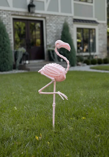 Vista 5 de Figura de Flamingo Rosa de 30 Pulgadas que Brilla en la Oscuridad Multicolor