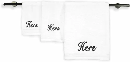 Vista 4 de Kaufman - Juego de toallas de baño bordadas personalizadas de calidad de hotel, toalla de mano y toallas para los dedos, 100% algodón para baño