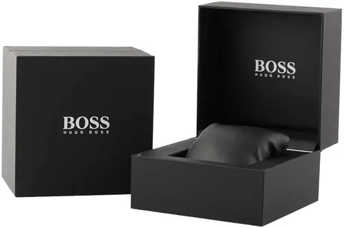 Vista 4 de BOSS Reloj de cuarzo de acero inoxidable con correa de cuero negro 22 modelo 1513853 Negro - Reloj de cuarzo cronógrafo