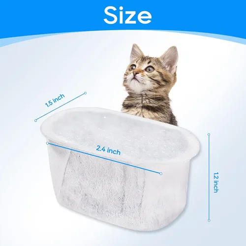 Vista 4 de Paquete de 6 filtros de fuente de agua para gatos W300 y W300 B&W500, filtros para fuente automática de mascotas de 67 oz/2 L y 118 oz/3.5 L