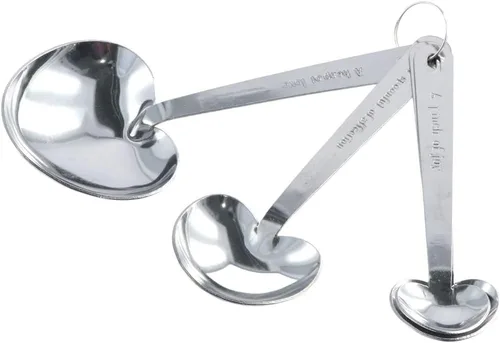 Vista 7 de Leadigol Juego de 12 cucharas medidoras en forma de corazón, cucharas de acero inoxidable para café, azúcar, cucharas de cocina para hornear