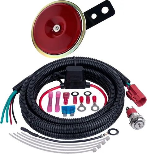 Vista 10 de Kit universal de bocina UTV con interruptor basculante LED y cable para carrito de golf, ATV, Polaris RZR, Ranger, General, Side by Side, Can-Am