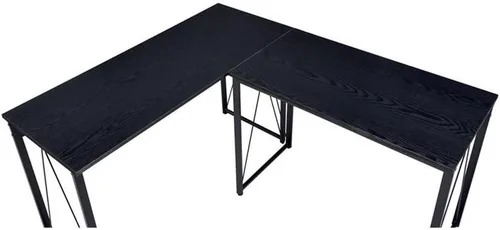 Vista 8 de Acme Zaidin - Escritorio rectangular de madera con base de trineo de metal, color negro