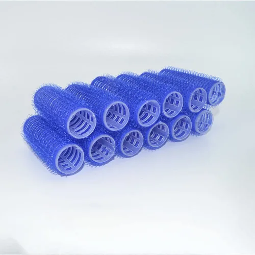 Vista 2 de 12 rizadores de pelo de plástico para cabello medio corto, rizador de pelo sin calor para flequillo, crea un peinado rizado natural, azul