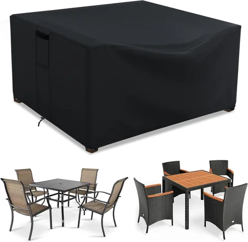 Vista 24 de Fundas para muebles de patio impermeables, resistentes 600D, fundas para muebles de exterior para sofá seccional exterior, resistente al desgarro