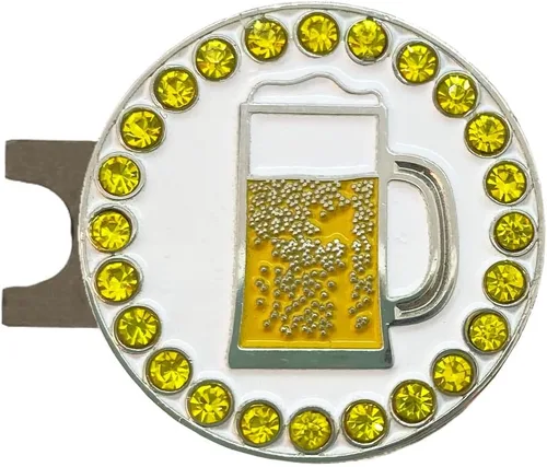 Vista 17 de Giggle Golf Happy Hour Bling Golf Ball Marker with Hat Clip.