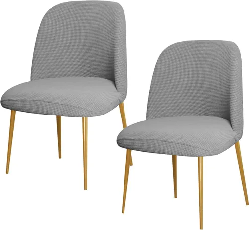 Vista 19 de SZJIAHTM 2 Fundas para Sillas de Comedor Suaves Elásticas Funda Deslizable de Poliéster sin Brazos con Respaldo Curvado Fundas Deslizables