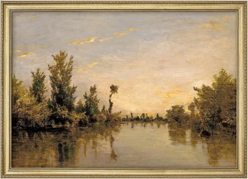 Vista 152 de MUDECOR Lienzo enmarcado prémium para pared, pinos nevados en bosque de invierno, ilustraciones modernas, arte contemporáneo, escénico, divertido