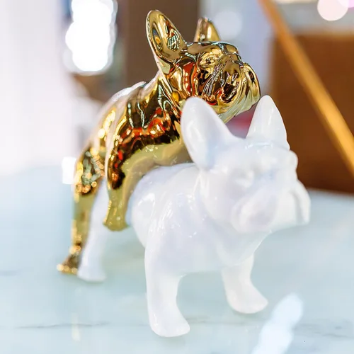 Vista 2 de Kare Deko Deco Figura Love Dogs, dorado, 7.7 x 4.3 x 6.8 in
