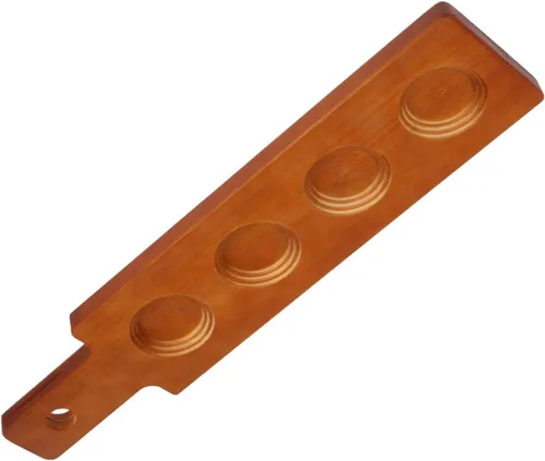 Vista 8 de Portavasos de madera de 16.92 x 3.93 x 0.59 pulgadas, bandeja creativa para bebidas para bar, cocina, comedor, servir