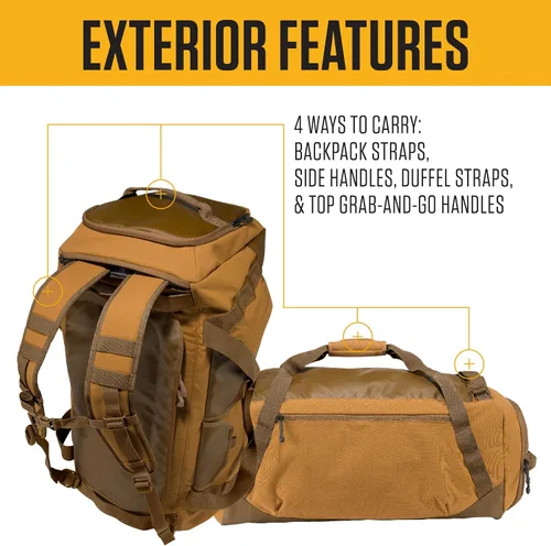 Vista 2 de Carhartt Heavy Haul Utility Duffel Bag's, Water-Resistant Packable Bag for Jobsite, Gym, and Travel