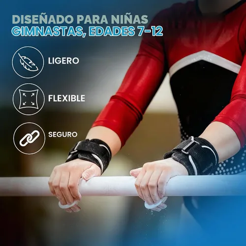 Vista 6 de Gibson Athletic Just Right Neo - Agarres de gimnasia para mujer, agarre de cuero con protector de muñeca de neopreno, cierre de velcro, agarres