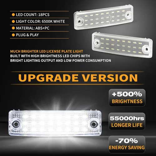 Vista 2 de Gempro Conjunto de Luz LED para Placa de Matrícula Montaje de Lámparas de Etiqueta de Parachoques Trasero para 1996-2023 4Runner 2008-2022 Sequoia