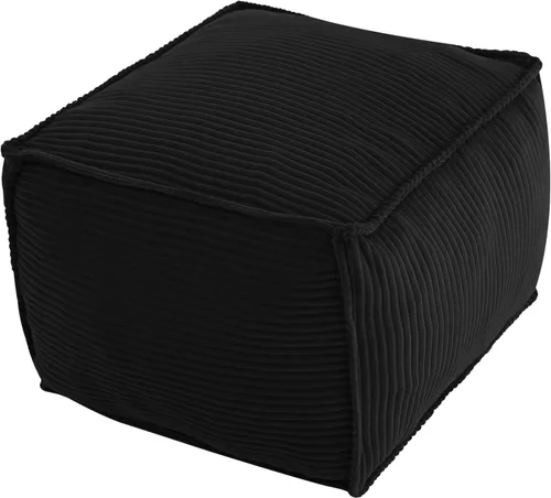 Vista 10 de MeMoreCool Puf otomano redondo, reposapiés de pana beige con relleno de espuma, taburete compacto para sofá, decoración de sala de estar