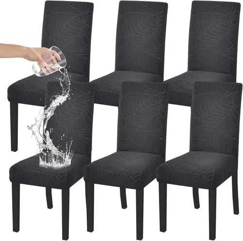 Vista 38 de HZDHCLH Juego de 4 fundas para sillas de comedor color burdeos, fundas elásticas de elastano para sillas Parsons, paquete de 4, fundas de asiento