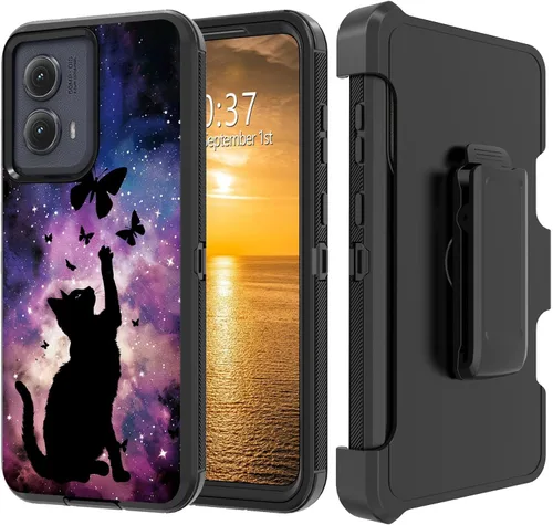 Vista 220 de Funda para Moto G Stylus 5G 2023 con funda de clip para cinturón y soporte, resistente de doble capa, resistente a prueba de golpes, para Motorola