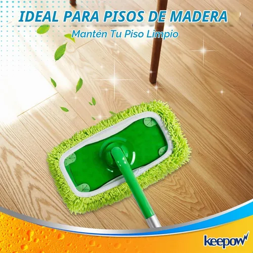 Vista 6 de KEEPOW - Juego de 2 almohadillas de microfibra de felpilla reutilizables compatibles con Swiffer Sweeper