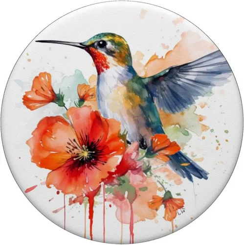 Vista 3 de PopSockets PopGrip intercambiables con diseño de flor de amapola