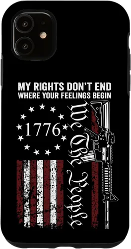 Vista 8 de My Rights Don't End Where Your Feelings Begin USA Gun Flag Case for iPhone 17